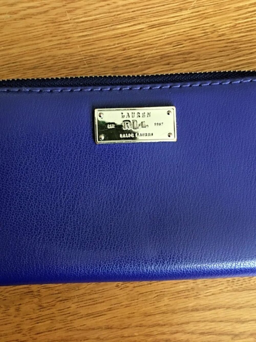 Lauren Ralph Lauren Full-Grain Leather Large Zip Continental Accordion Wallet